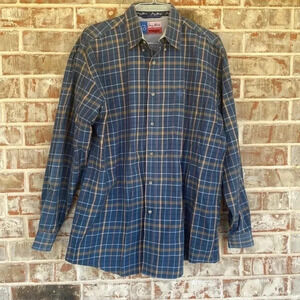 Wrangler George Strait Collection Blue Plaid Western Shirt
